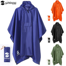 Load image into Gallery viewer, Hooded Rain Poncho Waterproof Raincoat Jacket for Men Women Adults

