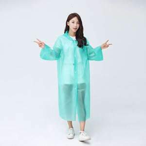 FGHGF Fashion EVA Women Raincoat Thickened Waterproof Rain Coat Women Clear Transparent Camping Waterproof Rainwear Suit