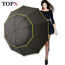Load image into Gallery viewer, 130cm Big Top Quality Umbrella Men Rain Woman Windproof Large Paraguas Male Women Sun 3 Floding Big Umbrella Outdoor Parapluie

